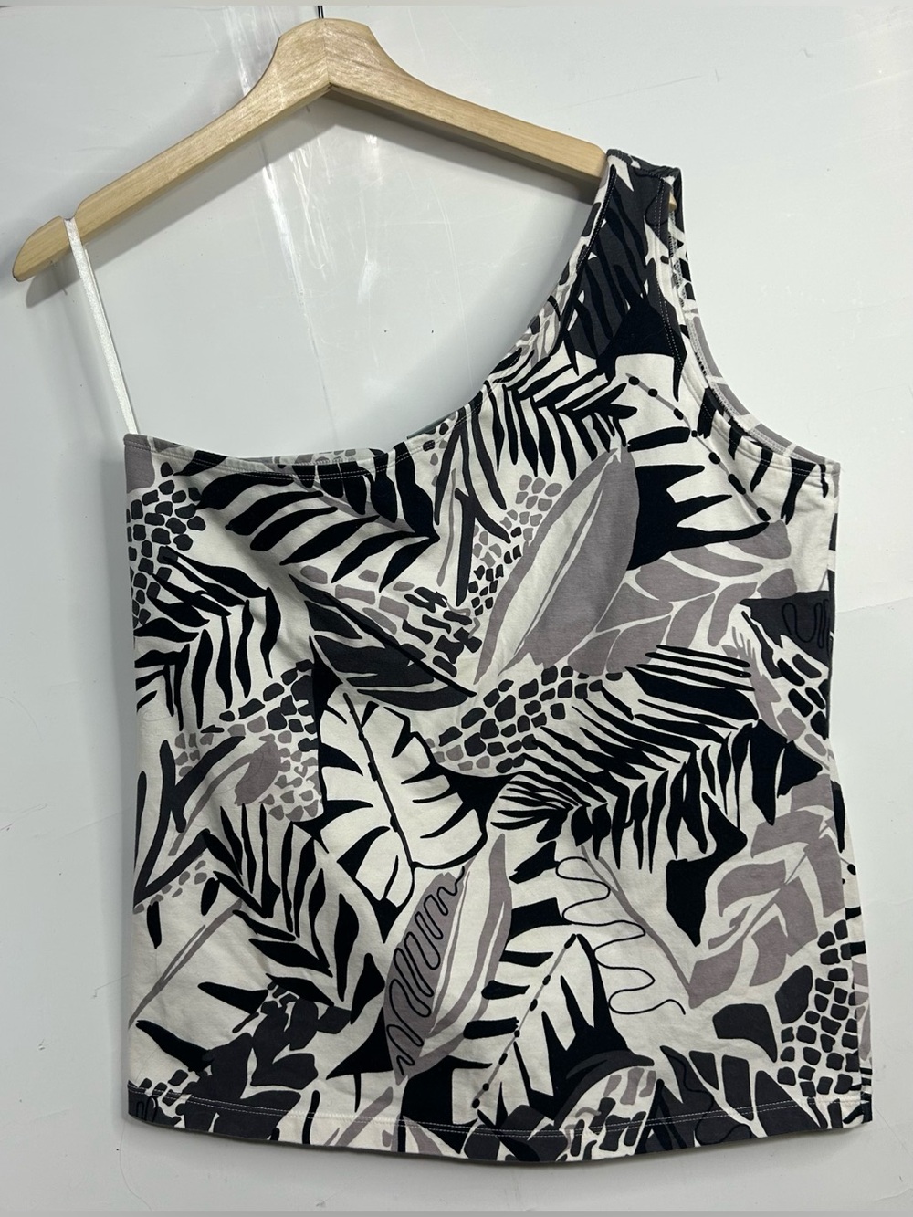 Marsh Landing Tropical Print Single Shoulder Tank Top XL